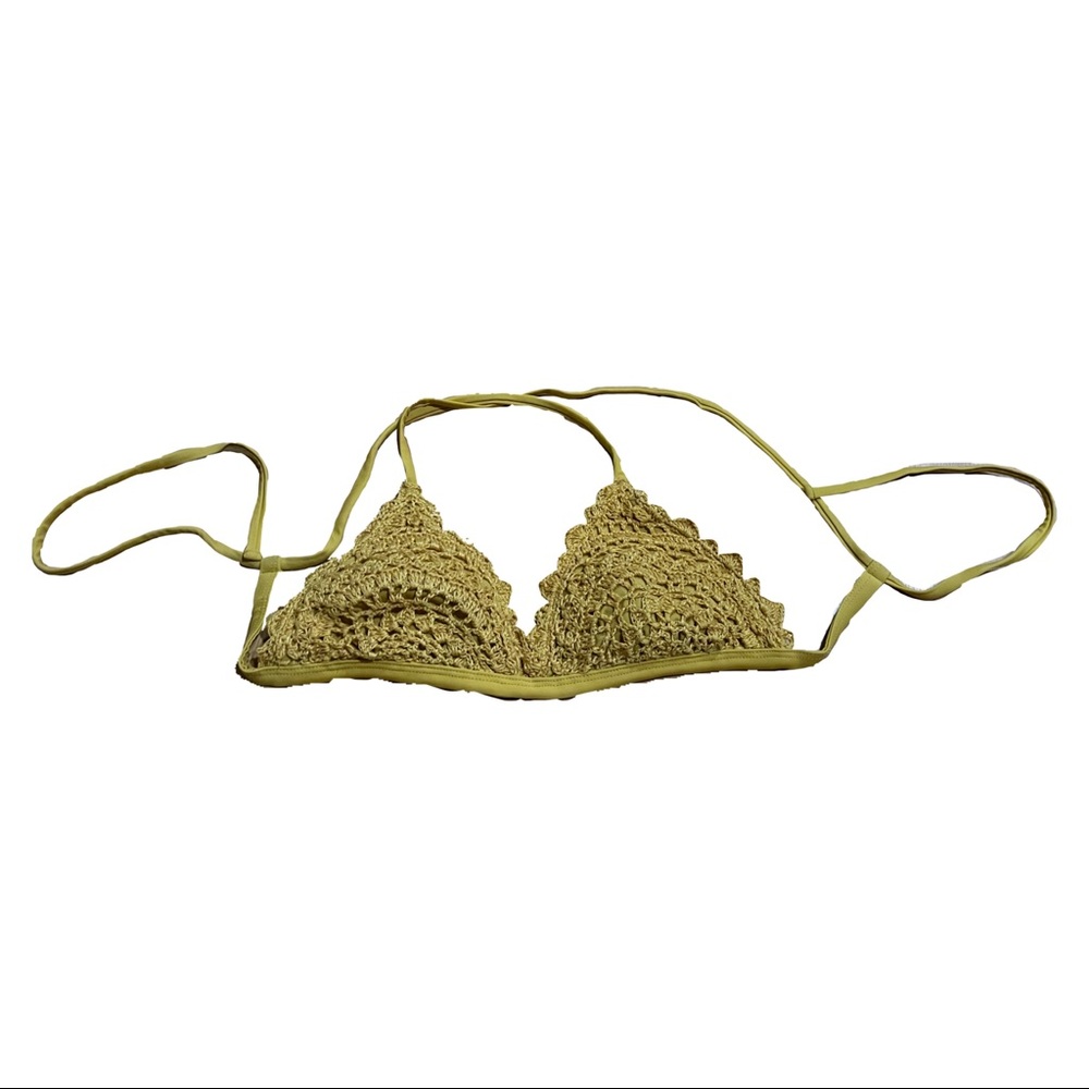 small yellow bikini top